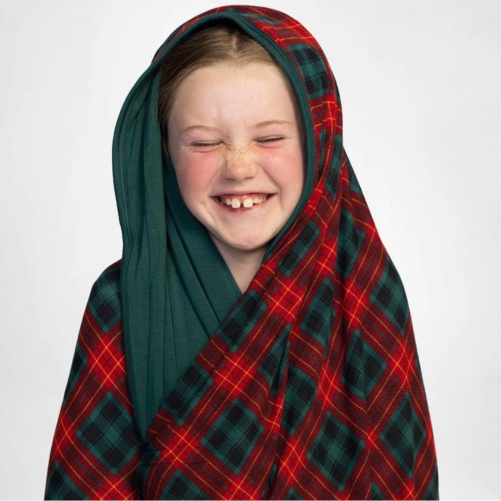 Limited Edition Little Sleepies Christmas Tartan / Plaid Cloud Blanket EUC